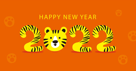 Happy new year, chinese new year, year of the tiger, cartoon character, flat design Vector