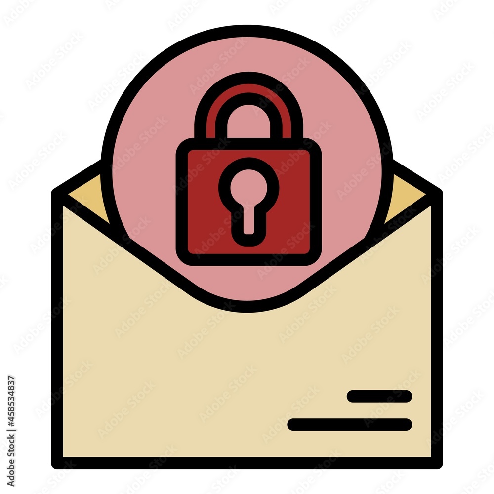 Poster locked folder icon. outline locked folder vector icon color flat isolated