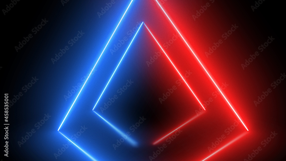 Poster abstract colorful lion line looping animation on black background.