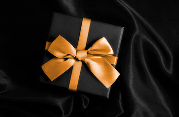  gift box on silk background