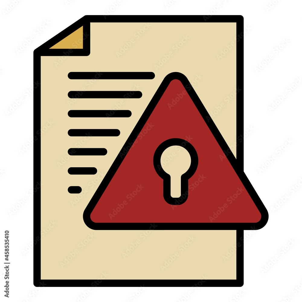 Poster locked file icon. outline locked file vector icon color flat isolated