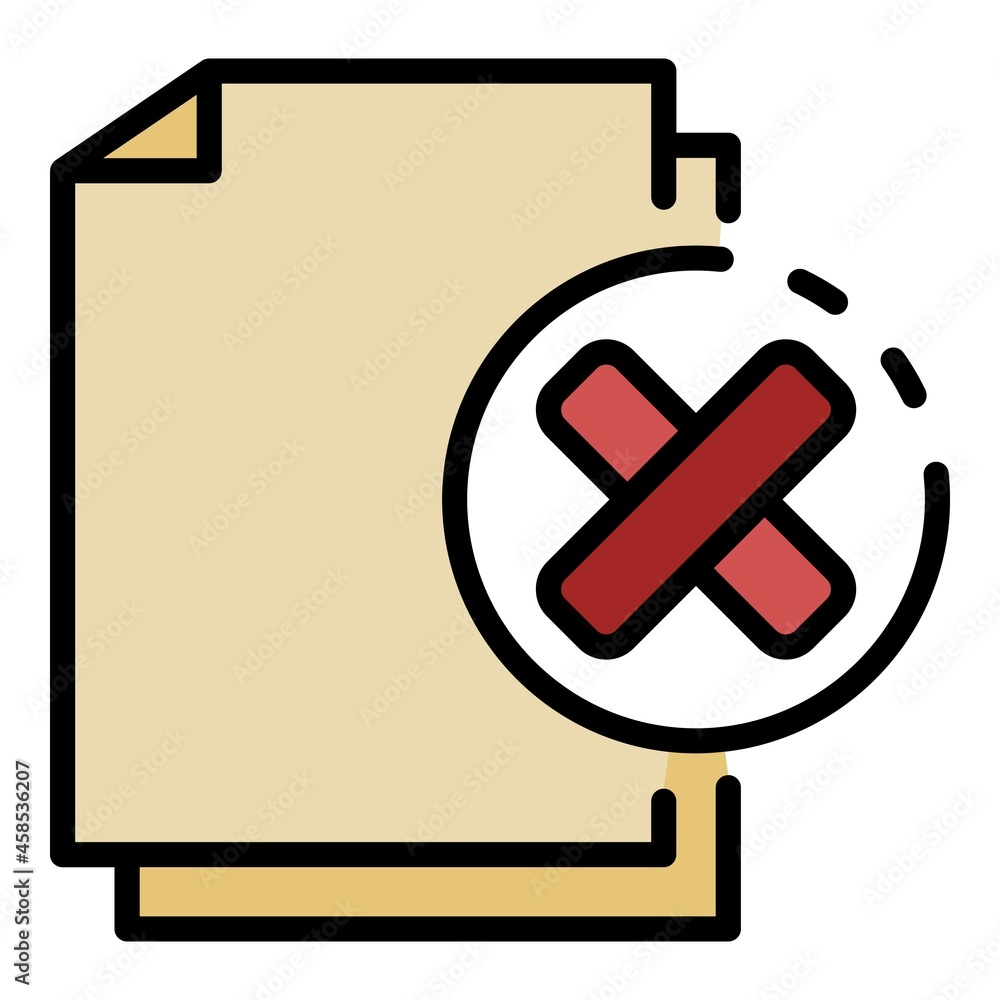 Poster not secured documents icon. outline not secured documents vector icon color flat isolated