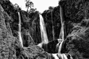 Waterfall Morocco Black and White
