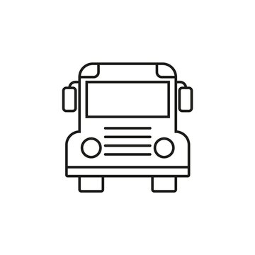School bus line icon. Editable stroke