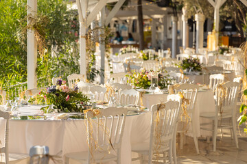 beautiful wedding decoration on a sunny day