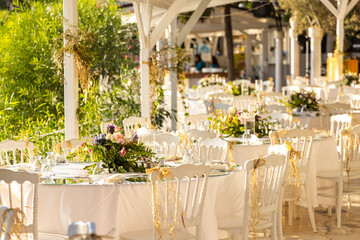 beautiful wedding decoration on a sunny day