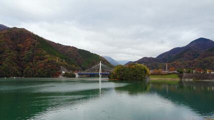 Obraz premium 丹沢湖の風景／日本神奈川県足柄上郡