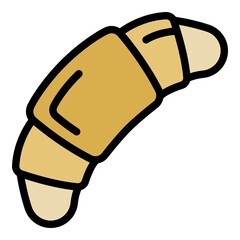 Croissant icon. Outline croissant vector icon color flat isolated