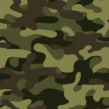 Camouflage texture seamless. Abstract military camouflage background for fabric. green Vector illustration