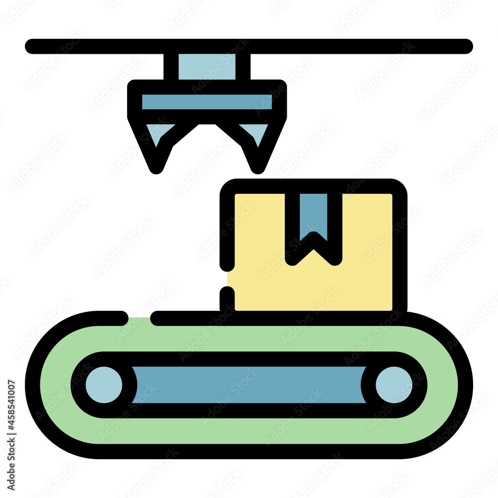 Poster package box line icon. outline package box line vector icon color flat isolated