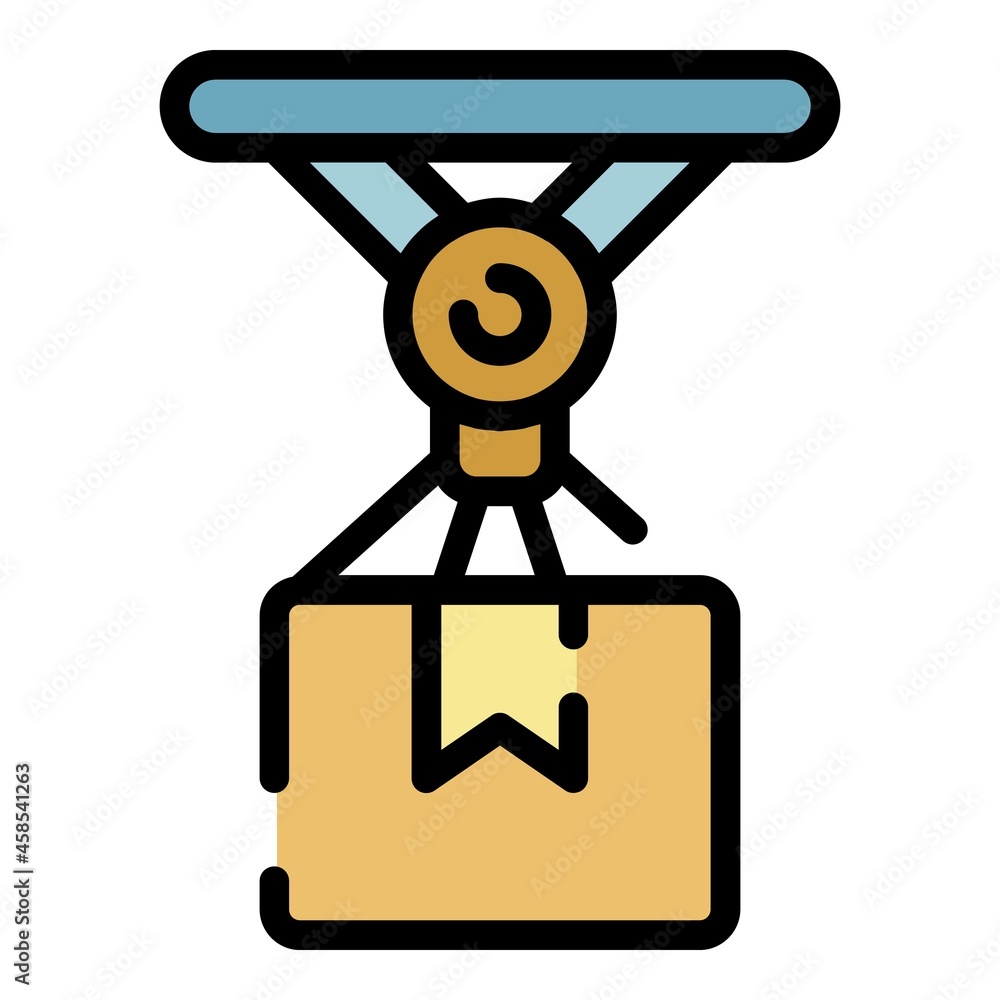 Poster assembly box icon. outline assembly box vector icon color flat isolated