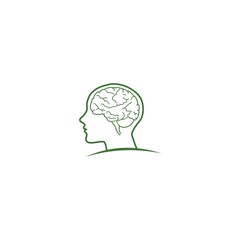 human think logo human and brain combination vector logo with
