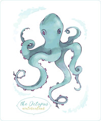 Vector marine set. Stickers, bookmarks. Anchor, lighthouse, wind rose, bell, shark, flag, a boat and octopus. Suitable for decorating books, postcards, children's parties, fabrics, wallpapers.