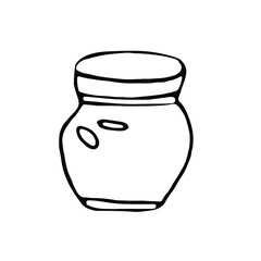Jam.Doodle.Hand painted lineart illustration.Jam icon.