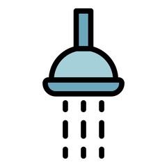 Bathroom drain icon. Outline bathroom drain vector icon color flat isolated