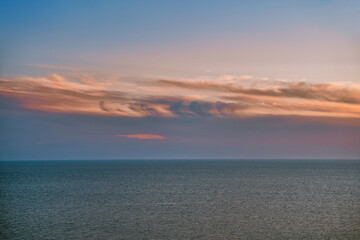 Amazing sunset over the sea, beautiful natural landscape