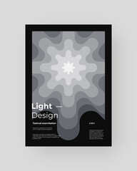 Abstract Placard, Poster, Flyer, Banner Design. Colorful illustration on vertical A4 format. Original geometric shapes composition. Decorative minimal backdrop.