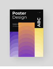 Abstract Placard, Poster, Flyer, Banner Design. Colorful illustration on vertical A4 format. Original geometric shapes composition. Decorative minimal backdrop.