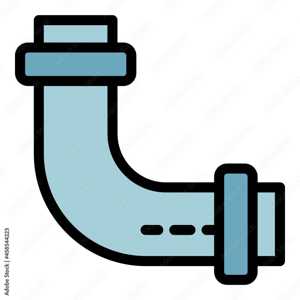 Poster curbe pipe icon. outline curbe pipe vector icon color flat isolated