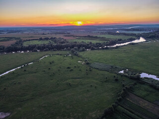 Sunset river Dnister