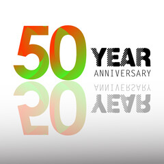 50 Year Anniversary Elegant Vector Template Design Illustration