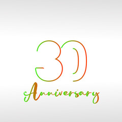30 Year Anniversary Elegant Vector Template Design Illustration