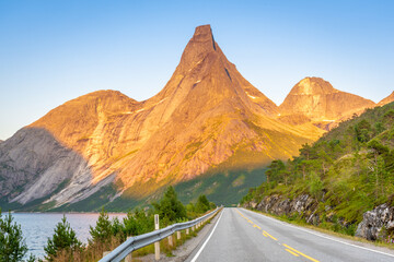 Stetind (1392 m) - Norway's National Mountain in Tysfjord in Nordland Municipality 