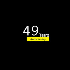 49 th anniversary event party. Vector illustration. numbers template for Celebrating.