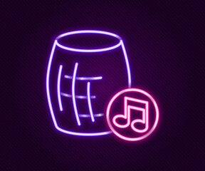 Fototapeta na wymiar Glowing neon line Voice assistant icon isolated on black background. Voice control user interface smart speaker. Colorful outline concept. Vector