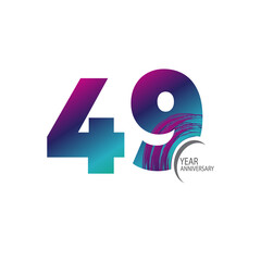 49 th anniversary event party. Vector illustration. numbers template for Celebrating.