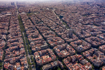 Barcelona City Spain With Amazing Architecture Aerial View