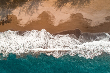Fototapeta na wymiar Bird's Eye View of a Beautiful Secluded Beach