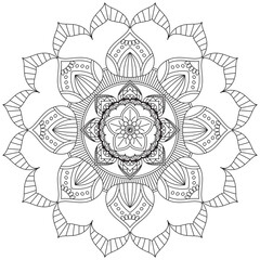 Leaf Flower Petal Coloring Mandala Art Simple Graphic Shape Vector Floral Oriental Outline Vintage Decorative Elements Pattern Illustration Islam Arabic Indian Turkish Mystic Religion Morals Lotus