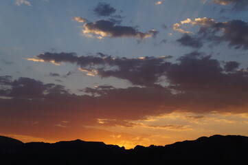Hiking in the mountains near Eilat, sunset time