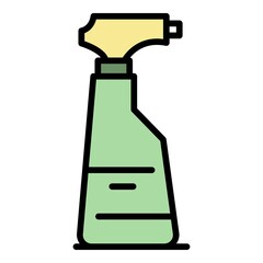 Cleaner spray icon. Outline cleaner spray vector icon color flat isolated