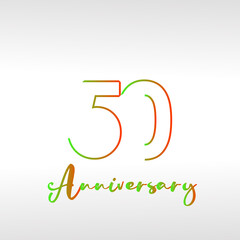 50 Year Anniversary Elegant Vector Template Design Illustration