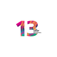 13th anniversary event party. Vector illustration. numbers template for Celebrating.