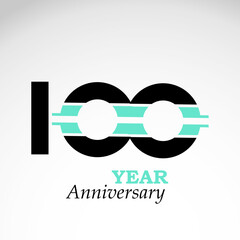 100 Year Anniversary Elegant Vector Template Design Illustration