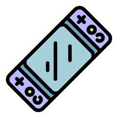 Portable console icon. Outline portable console vector icon color flat isolated