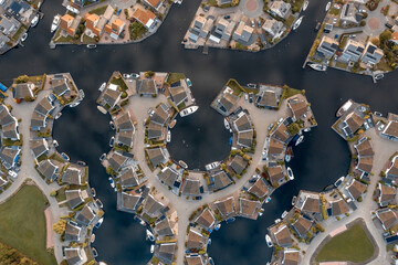 Bird's Eye View of Lemmer Marina in the Netherlands