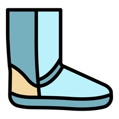 Ugg boot icon. Outline ugg boot vector icon color flat isolated