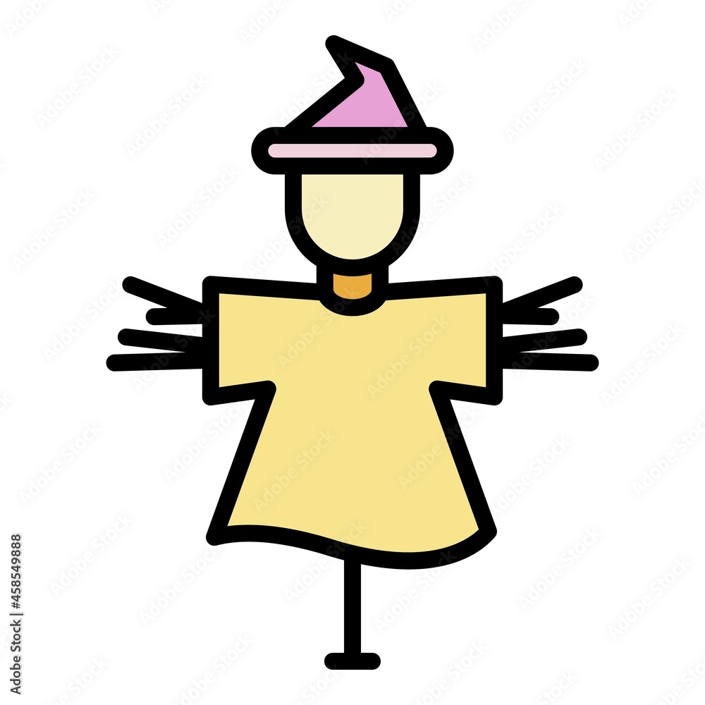 Poster scarecrow icon. outline scarecrow vector icon color flat isolated