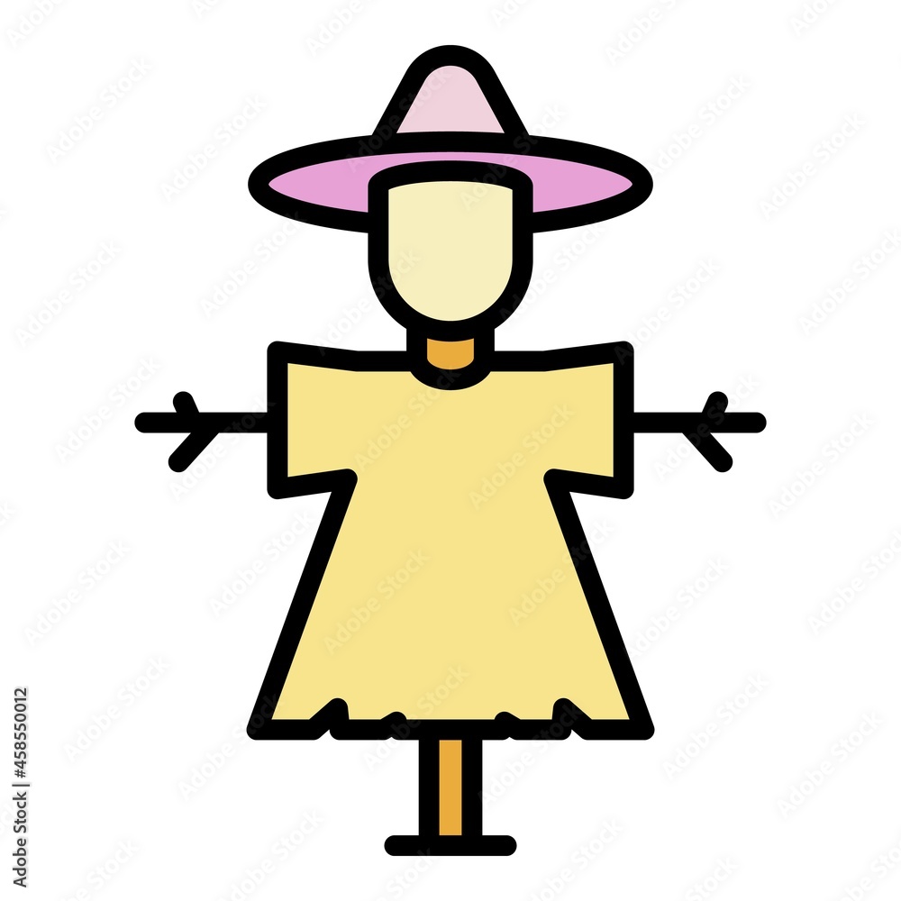 Poster classic scarecrow icon. outline classic scarecrow vector icon color flat isolated - Posters