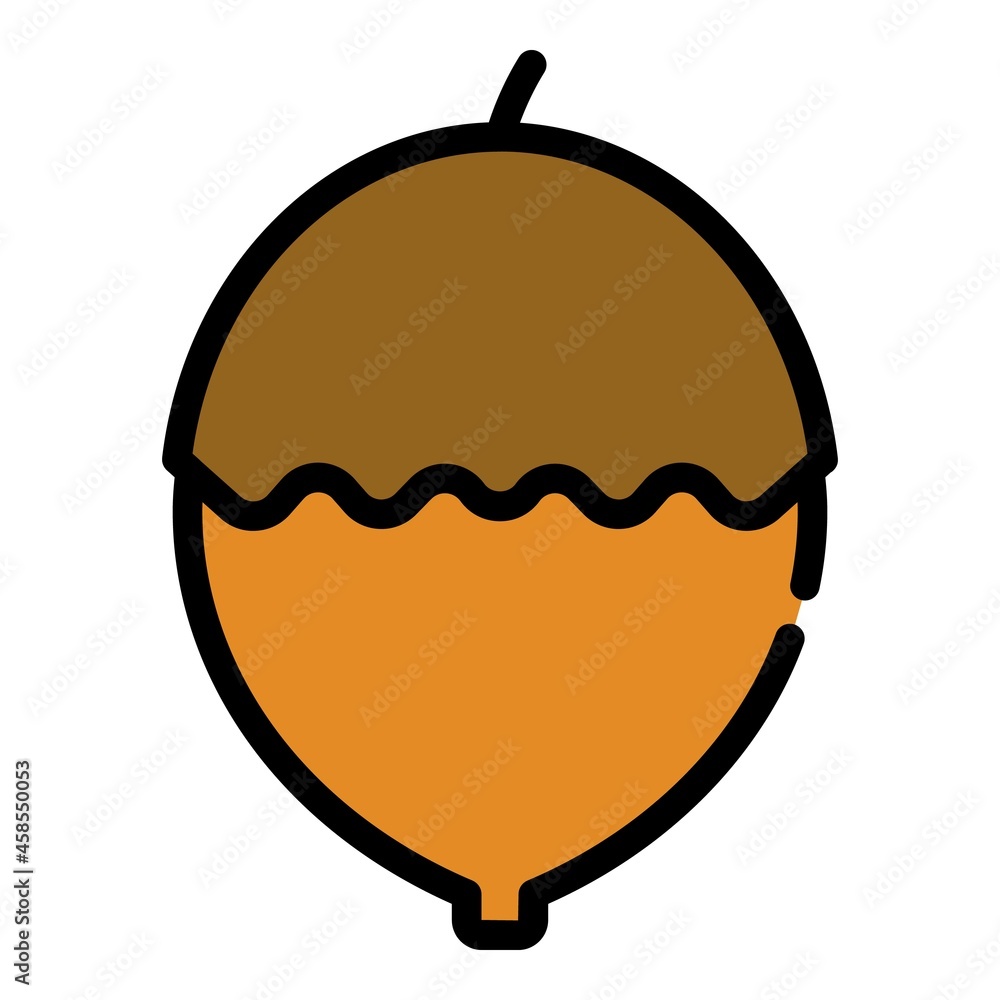 Aufkleber acorn icon. outline acorn vector icon color flat isolated