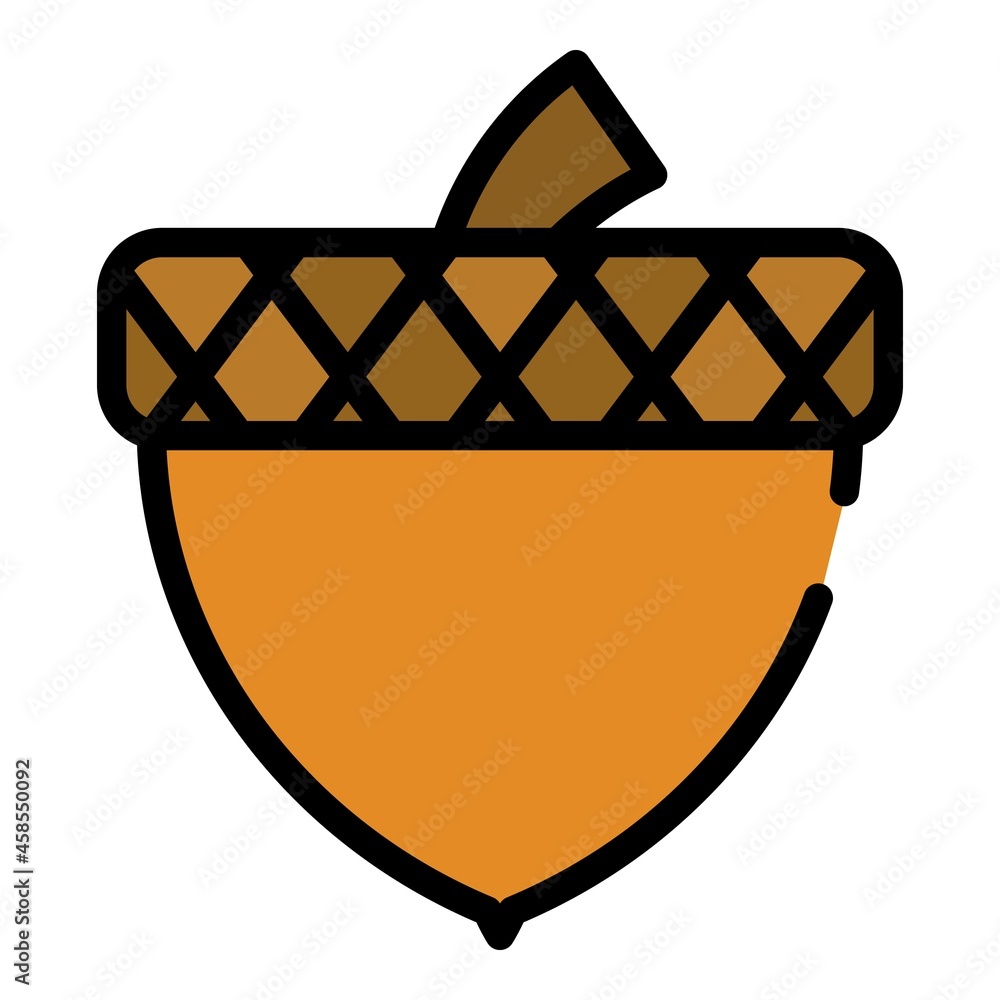 Poster forest acorn icon. outline forest acorn vector icon color flat isolated