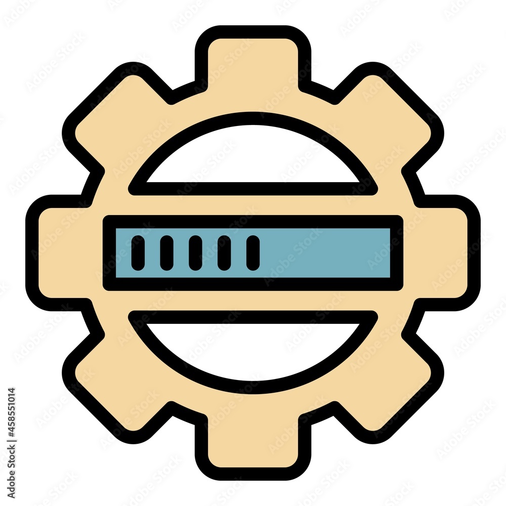 Poster update security process icon. outline update security process vector icon color flat isolated