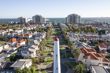 Obraz premium Port Melbourne an Affluent District of Australia with a Lighthouse Beacon