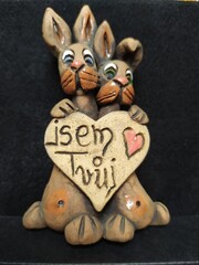 rabbit with heart shaped cookies