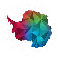Antarctica Continent Map - Abstract polygon vector illustration low poly colorful style gradient graphic on white background © WH Graphic Design