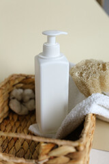 White Plastic dispenser bottles with body cream